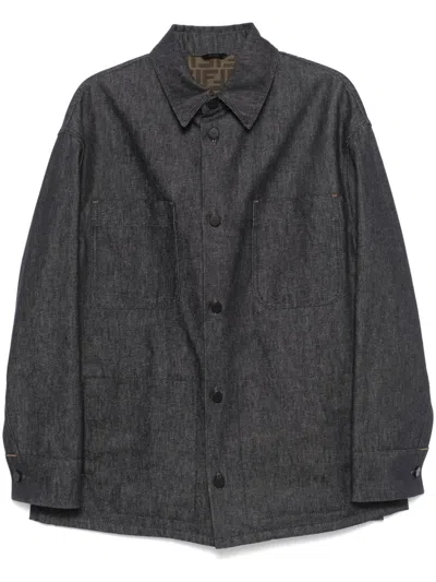 Fendi Jeans Jacket In Blue