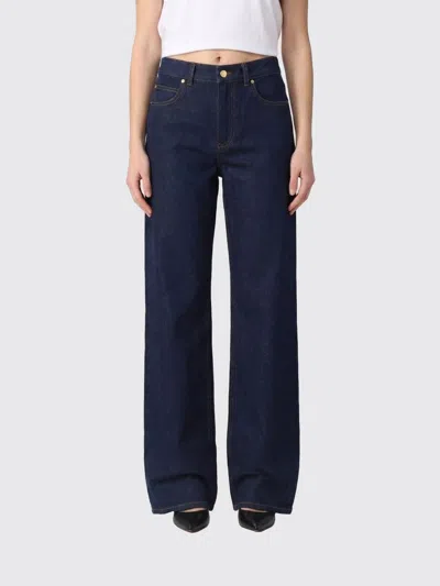 Fendi High-waisted And Straight Leg Five-pocket Jeans Clothing In Blue