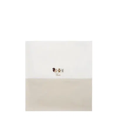 Fendi Jersey And Poplin Baby Blanket With Embroidery In Neutral