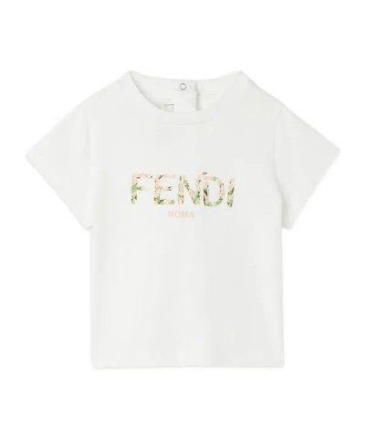 Fendi Kids' Jersey Baby T-shirt In White