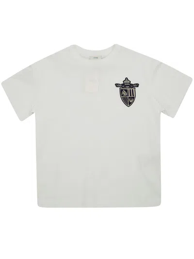 Fendi Kids' Jersey Matte Color T-shirt In White
