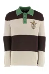 Fendi Cotton Knitted Polo In Neutral