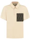 Fendi Jersey Polo Shirt In Neutrals