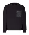 Fendi Regular Fit Wool Blend Pullover With Pockets In Black