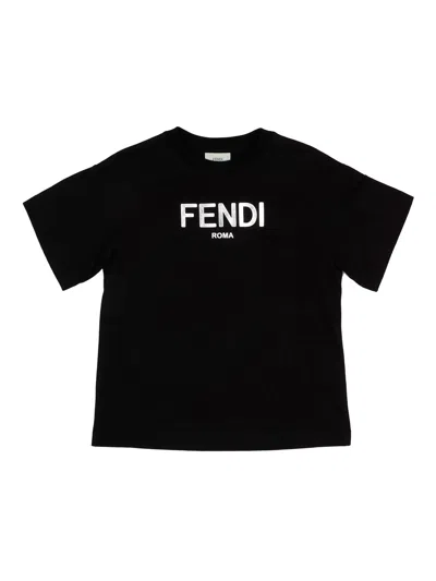 Fendi Kids' Junior T-shirt In Black Jersey