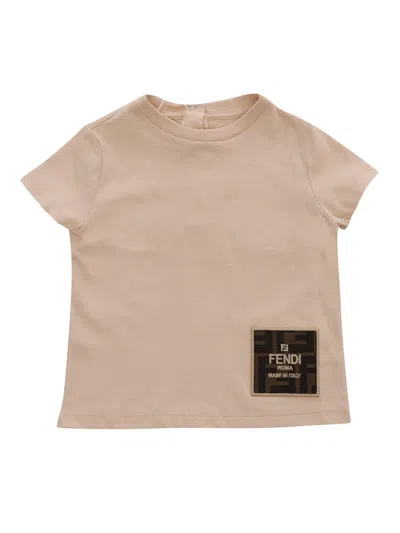 Fendi Kids' Jersey T-shirt In Neutral