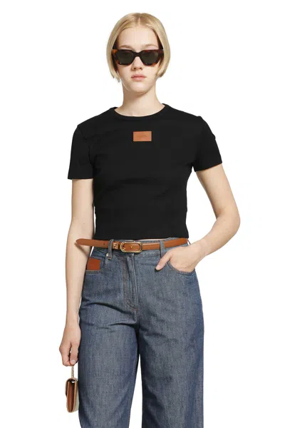 Fendi Jersey T-shirt In Black