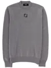 Fendi Crew Neck Pullover In Gray