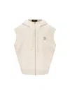 Fendi Oversized Sleeveless Zipped Drawstring Hoodie