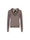 Fendi Wool And Silk V-neck Jumper Clothing In Beige