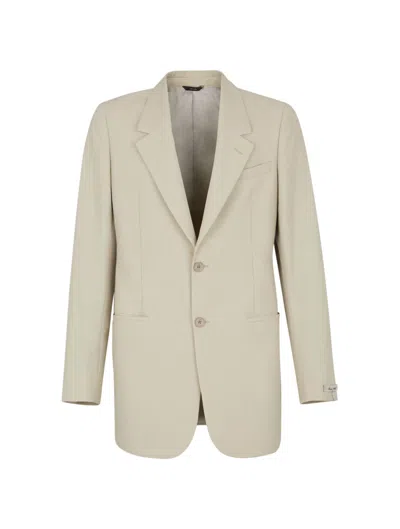 Fendi Men Single-breasted Blazer In Brown