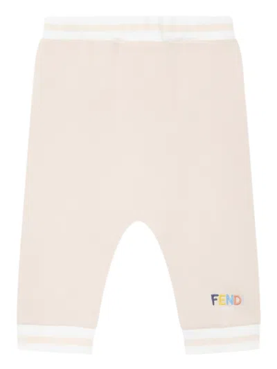 Fendi Babies' Jogging Trousers In Neutrals