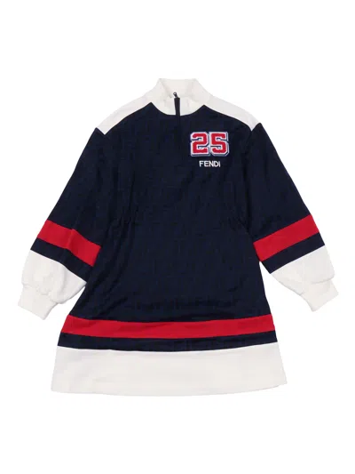 Fendi Jr Kids'  Abito Ff Technical C In Blue