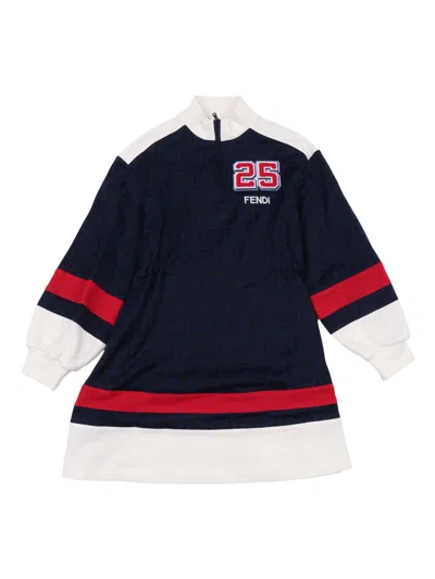 Fendi Jr Kids'  Abito Ff Technical C In Blue
