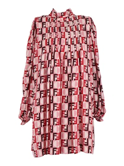 Fendi Jr Kids'  Abito Vaiella Ff Dam In Multi