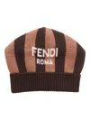 Fendi Jr Beanie Fendi Roma In Brown