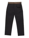 Fendi Jr Black Gabardine Trousers In Black