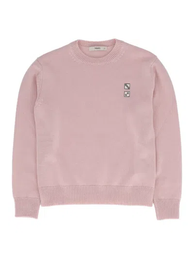 Fendi Jr Kids' Cashmere Crewneck In Pink