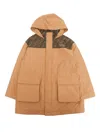 Fendi Jr Cotton Trench Coat In Brown