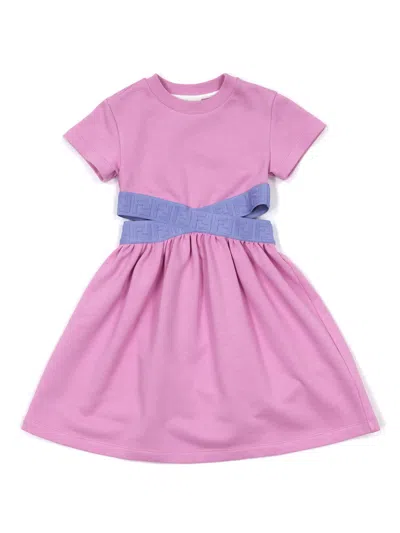 Fendi Jr Cut-out Dress In Pink