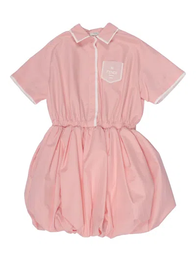 Fendi Jr Kids'  Dress Popeline In Animal Print