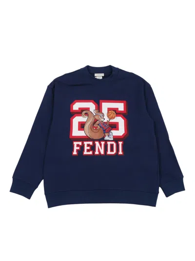 Fendi Jr Felpa Felpa In Blue