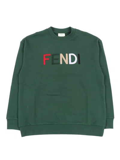 Fendi Jr Felpa Felpa In Green