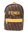 Fendi Jr Ff Baby Backpack In Marrone
