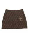 Fendi Jr Ff Canvas Skirt In Orange
