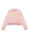 Fendi Jr Ff Knitted Cardigan In Pink