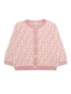 Fendi Jr Ff Knitted Cardigan In Pink