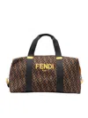 Fendi Jr Ff Gym Bag In Brown