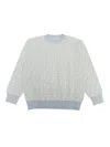 Fendi Jr Ff Piquet Knitted Pullover In Blue