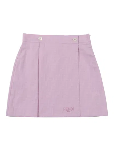 Fendi Jr Kids'  Gonna Ff Cotton Jacq In Purple