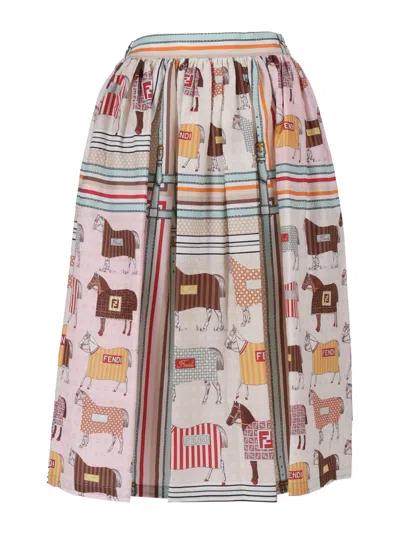 Fendi Jr Kids'  Gonna Horse Satin Pr In Multi