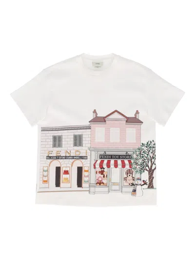 Fendi Jr Kids'  Interlock In White