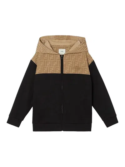 Fendi Jr Kids' Jersey Sweatshirt In Black