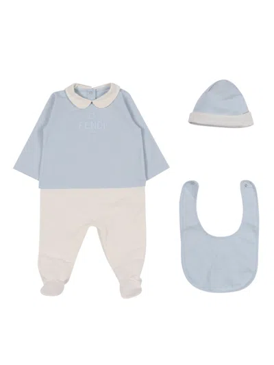 Fendi Jr Kit Tutina Felpina Stretc In Blue