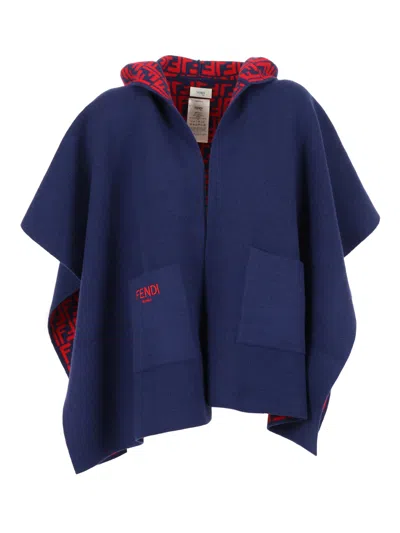 Fendi Jr Kids'  Mantella Ff Reversibile In Blue