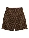 Fendi Jr Mas Jersey Shorts In Brown