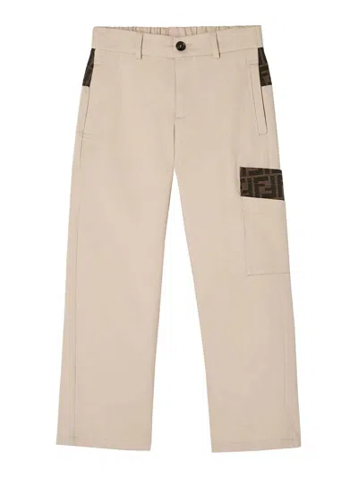 Fendi Jr Kids' Pants In Nude