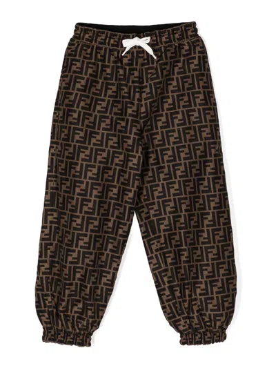 Fendi Jr Kids' Pants In Black