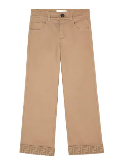 Fendi Jr Kids' Pants In Brown