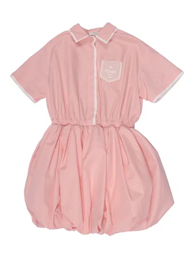 Fendi Jr Dress Popeline In Multi