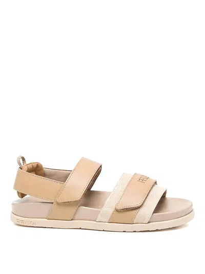Fendi Jr Kids' Sandals In Neutral