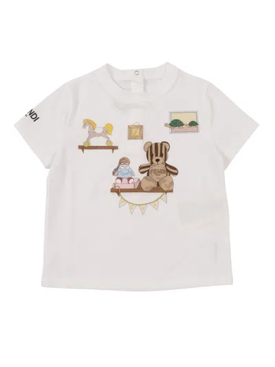 Fendi Jr T Shirt Jersey Tinto In Multi