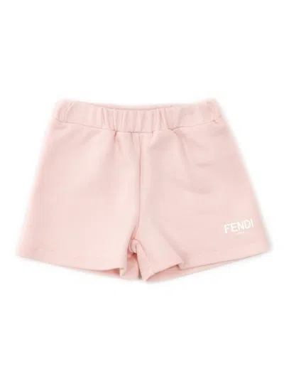 Fendi Jr Terry Shorts In Pink