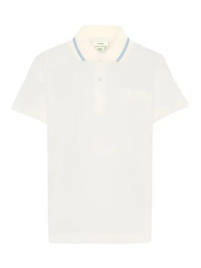 Fendi Jr Kids' Tinto Jersey Polo Shirt In Neutral