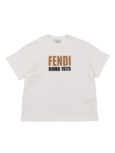 Fendi Jr T-shirt Jersey Tinto In Neutral