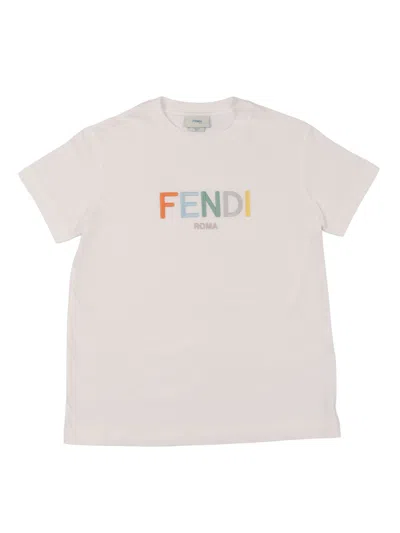 Fendi Jr T-shirt Jersey Tinto In Pink